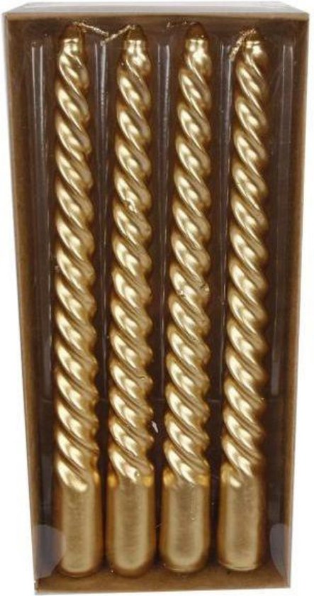 Kaarsen set goud metallic twist