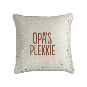 Kussen met tekst ( Opa's plekkie
