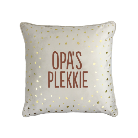Kussen met tekst ( Opa's plekkie