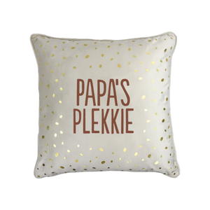 Kussen met tekst ( Papa's plekkie