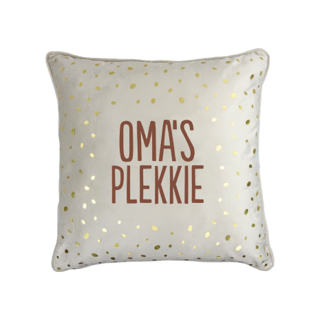 Kussen met tekst ( Oma's plekkie